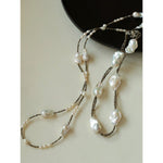 Natural Baroque Pearl & Pyrite Statement Necklace - floysun