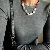 Natural Baroque Pearl & Red Garnet Necklace - floysun