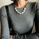 Natural Baroque Pearl & Red Garnet Necklace - floysun