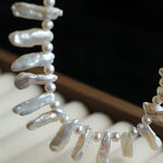 Natural Biwa Baroque Pearl Choker - Artistic Freshwater Pearl Necklace - floysun