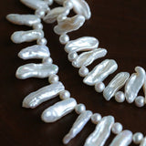 Natural Biwa Baroque Pearl Choker - Artistic Freshwater Pearl Necklace - floysun