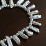 Natural Biwa Baroque Pearl Choker - Artistic Freshwater Pearl Necklace - floysun