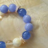 Natural Blue Lace Agate Multi - Stone Beaded Bracelet - floysun
