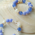 Natural Blue Lace Agate Multi - Stone Beaded Bracelet - floysun