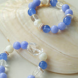 Natural Blue Lace Agate Multi - Stone Beaded Bracelet - floysun
