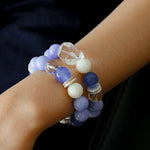 Natural Blue Lace Agate Multi - Stone Beaded Bracelet - floysun