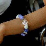 Natural Blue Lace Agate Multi - Stone Beaded Bracelet - floysun