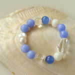 Natural Blue Lace Agate Multi - Stone Beaded Bracelet - floysun