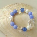 Natural Blue Lace Agate Multi - Stone Beaded Bracelet - floysun