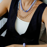 Natural Blue Lace Agate Multi - Stone Beaded Bracelet - floysun
