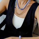 Natural Blue Lace Agate Multi - Stone Beaded Bracelet - floysun