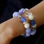 Natural Blue Lace Agate Multi - Stone Beaded Bracelet - floysun