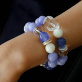 Natural Blue Lace Agate Multi - Stone Beaded Bracelet - floysun