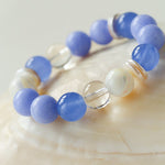 Natural Blue Lace Agate Multi - Stone Beaded Bracelet - floysun
