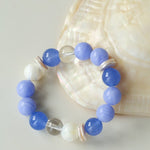 Natural Blue Lace Agate Multi - Stone Beaded Bracelet - floysun