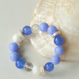 Natural Blue Lace Agate Multi - Stone Beaded Bracelet - floysun