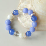 Natural Blue Lace Agate Multi - Stone Beaded Bracelet - floysun