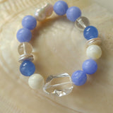 Natural Blue Lace Agate Multi - Stone Beaded Bracelet - floysun