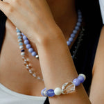 Natural Blue Lace Agate Multi - Stone Beaded Bracelet - floysun