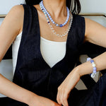 Natural Blue Lace Agate Multi - Stone Beaded Bracelet - floysun
