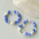 Natural Blue Lace Agate Multi - Stone Beaded Bracelet - floysun