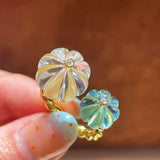 Natural Crystal Pumpkin Bead Ring — Adjustable Twisted Band - floysun
