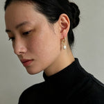 Natural Freshwater Pearl and Cubic Zirconia Interlocking Hoop Earrings - floysun