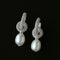 Natural Freshwater Pearl and Cubic Zirconia Interlocking Hoop Earrings - floysun