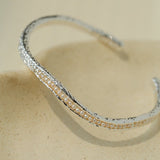 Natural Freshwater Pearl Molten Texture Open Cuff Bracelet - floysun