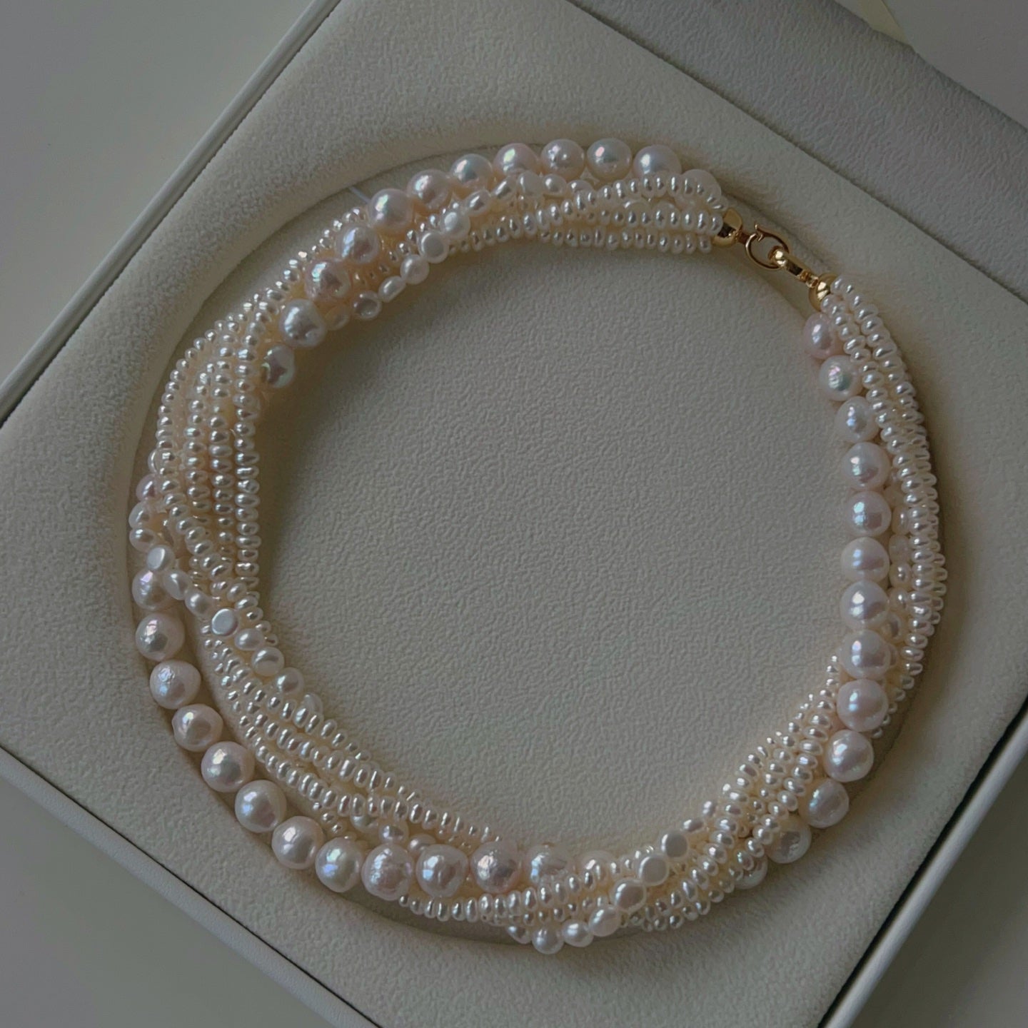Natural Freshwater Pearl Multi - Strand Collarbone Necklace - floysun