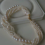 Natural Freshwater Pearl Multi - Strand Collarbone Necklace - floysun