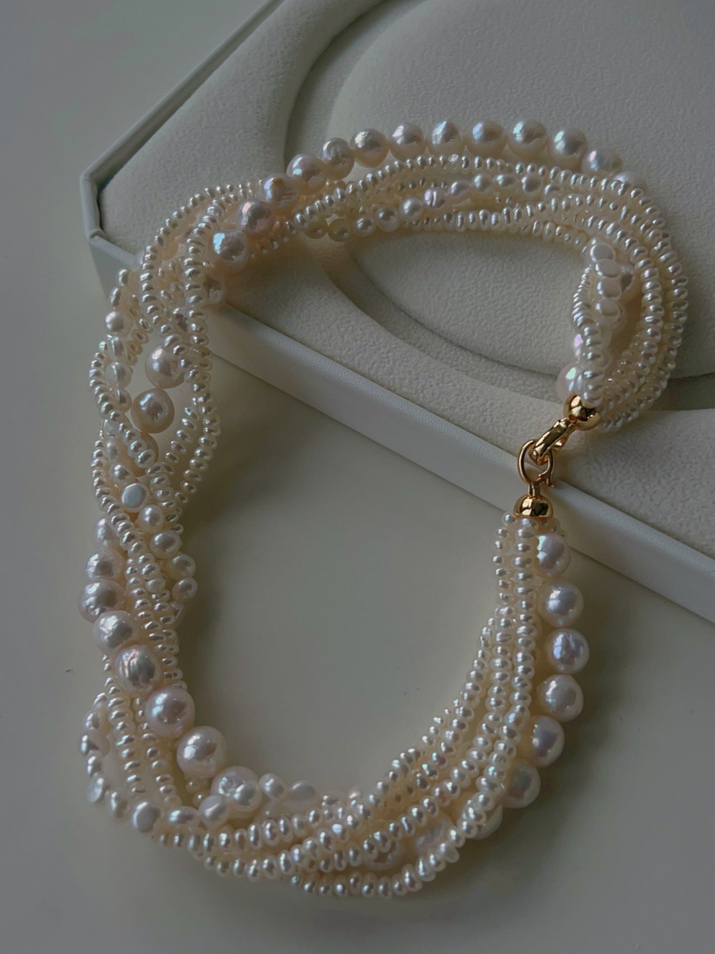 Natural Freshwater Pearl Multi - Strand Collarbone Necklace - floysun
