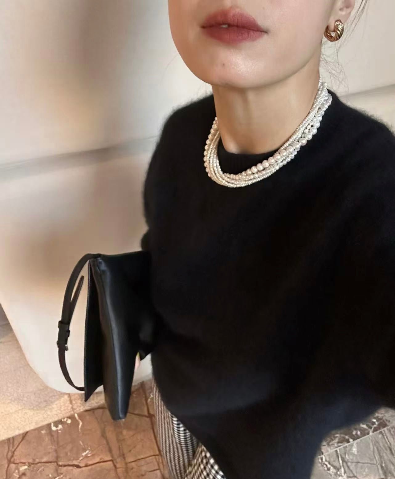 Natural Freshwater Pearl Multi - Strand Collarbone Necklace - floysun