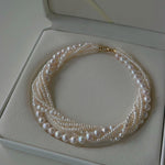 Natural Freshwater Pearl Multi - Strand Collarbone Necklace - floysun