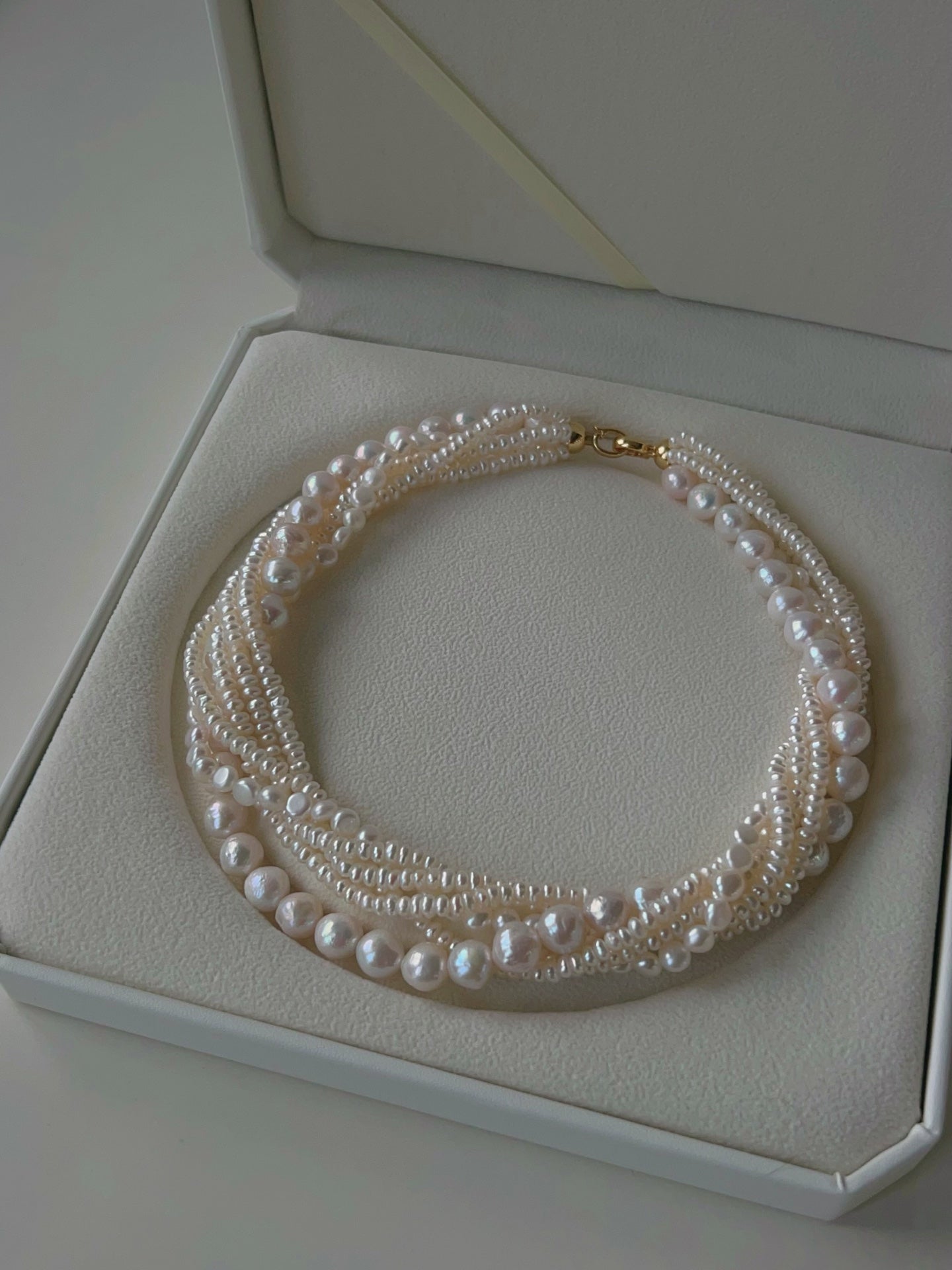Natural Freshwater Pearl Multi - Strand Collarbone Necklace - floysun
