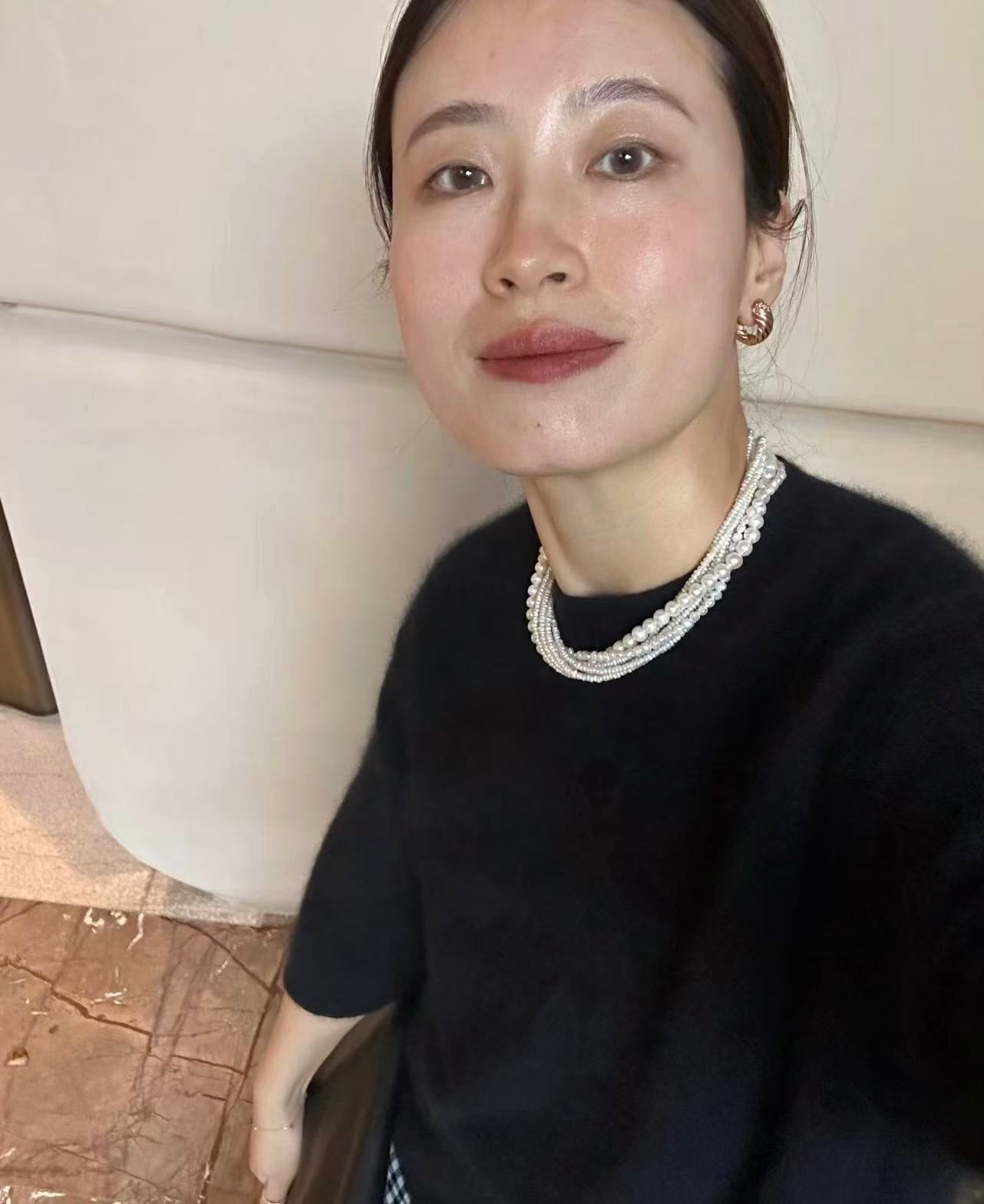 Natural Freshwater Pearl Multi - Strand Collarbone Necklace - floysun