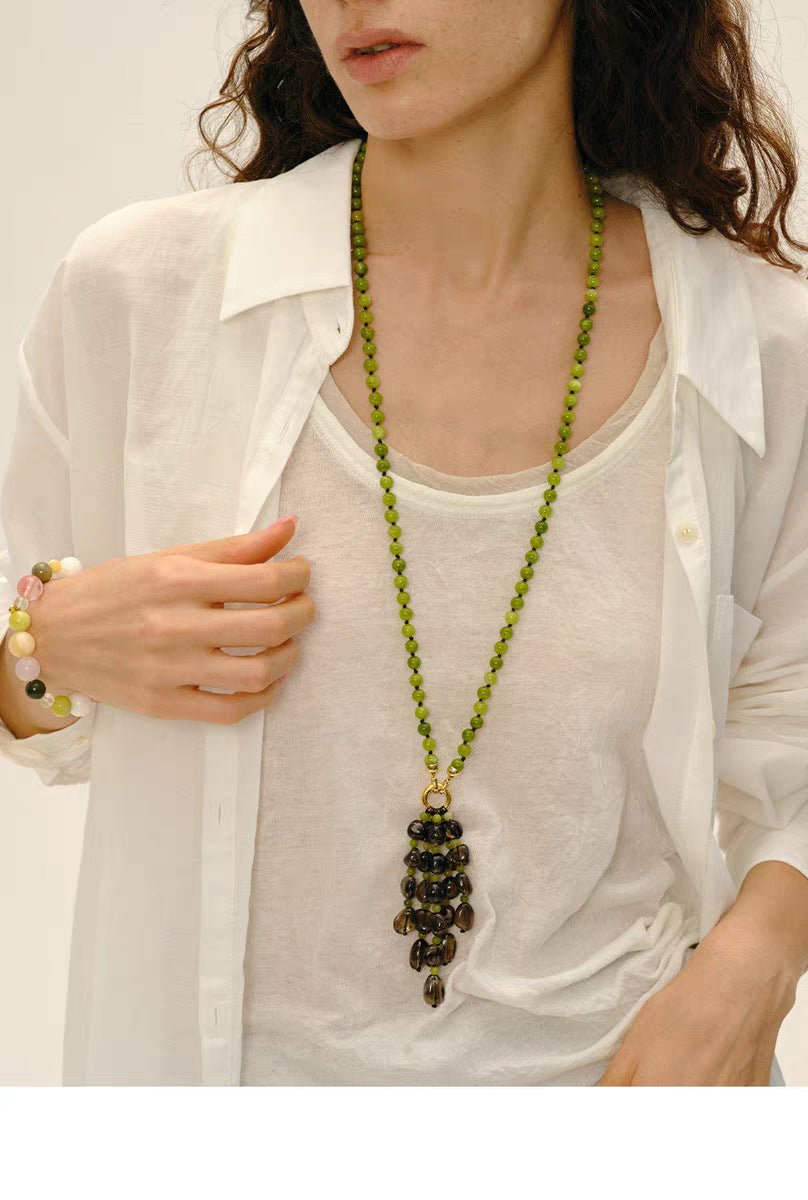 Natural Gemstone Fruit Tassel Necklace - floysun