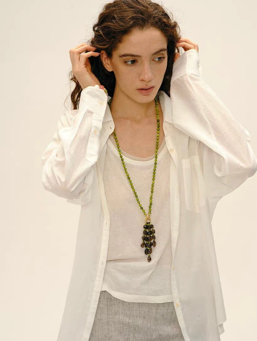 Natural Gemstone Fruit Tassel Necklace - floysun