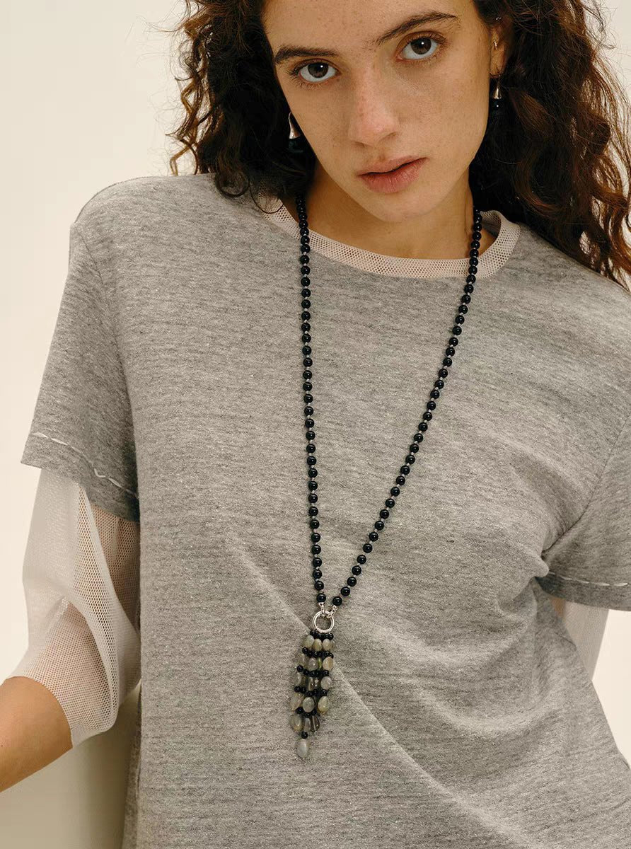 Natural Gemstone Fruit Tassel Necklace - floysun