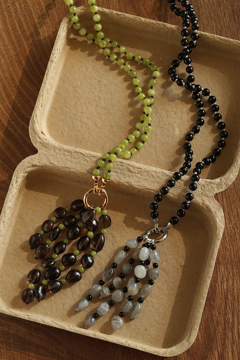 Natural Gemstone Fruit Tassel Necklace - floysun