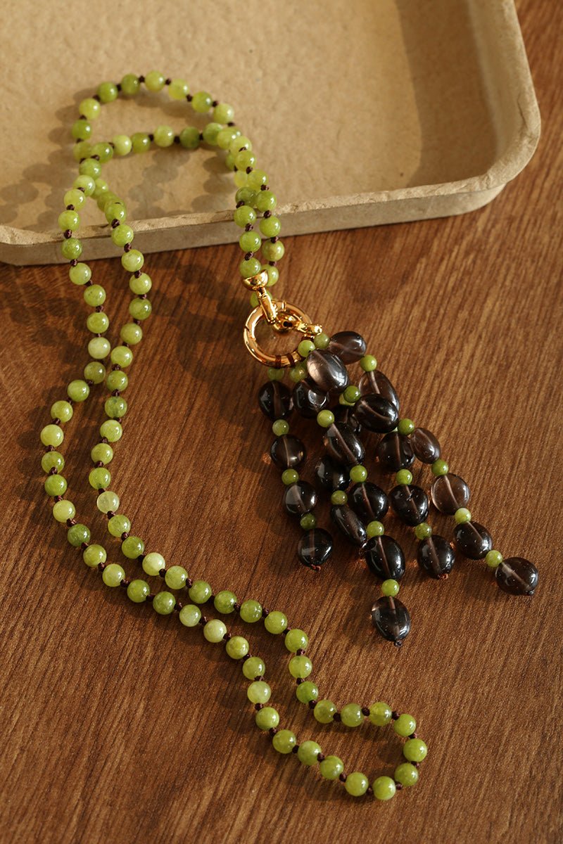 Natural Gemstone Fruit Tassel Necklace - floysun