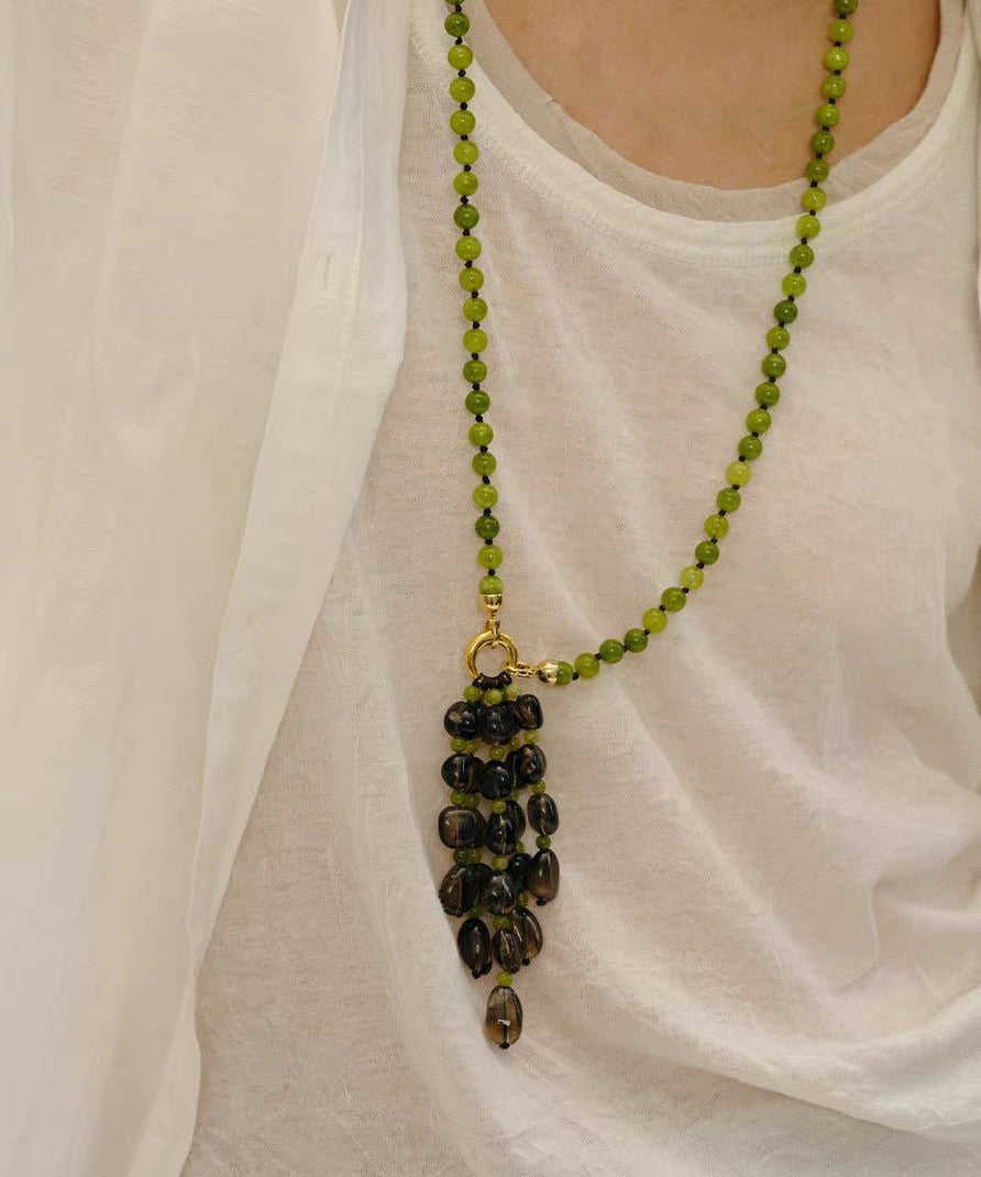 Natural Gemstone Fruit Tassel Necklace - floysun