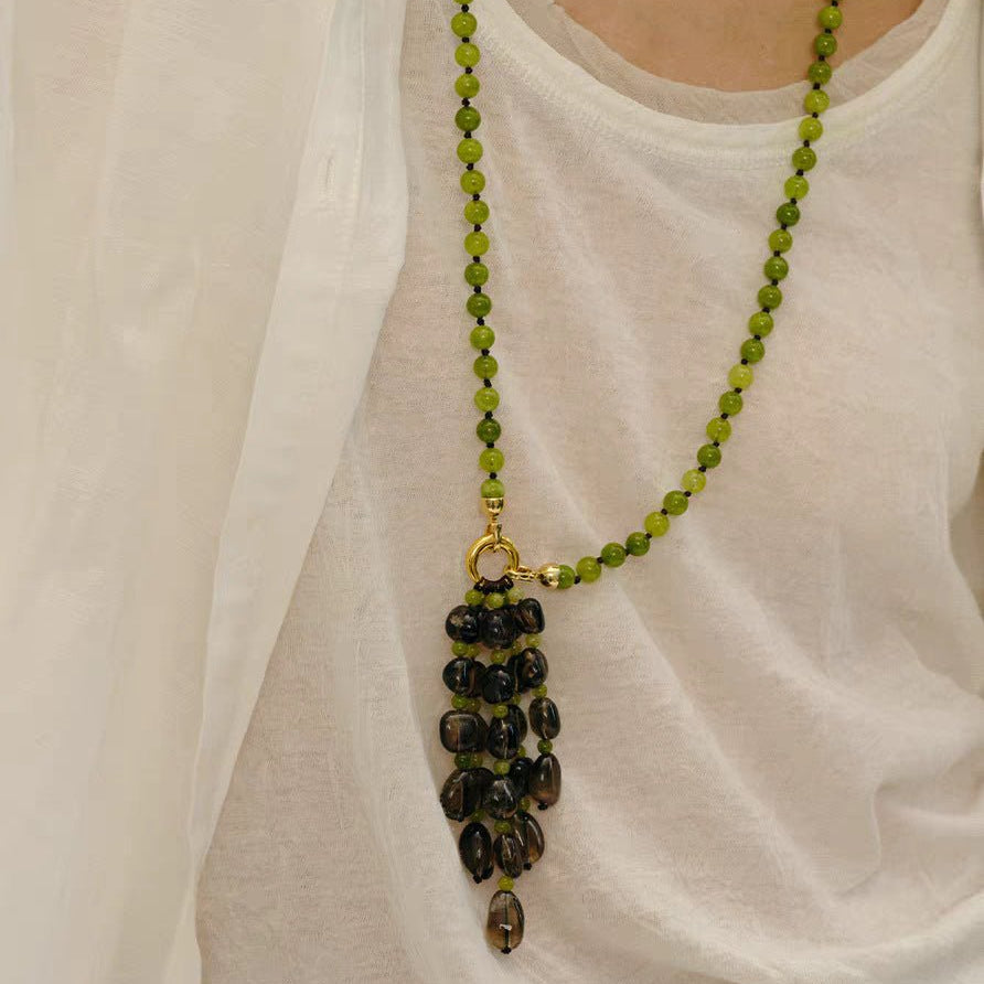 Natural Gemstone Fruit Tassel Necklace - floysun