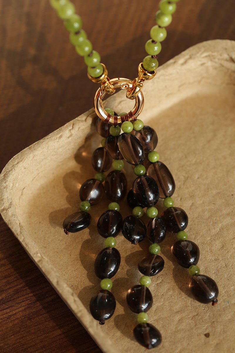 Natural Gemstone Fruit Tassel Necklace - floysun