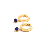 Natural Gemstone Hoop Earrings | 925 Sterling Silver Drop Earrings - floysun