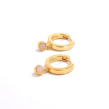 Natural Gemstone Hoop Earrings | 925 Sterling Silver Drop Earrings - floysun