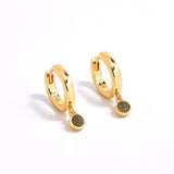 Natural Gemstone Hoop Earrings | 925 Sterling Silver Drop Earrings - floysun