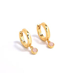 Natural Gemstone Hoop Earrings | 925 Sterling Silver Drop Earrings - floysun