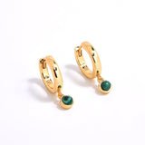 Natural Gemstone Hoop Earrings | 925 Sterling Silver Drop Earrings - floysun