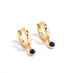 Natural Gemstone Hoop Earrings | 925 Sterling Silver Drop Earrings - floysun